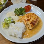 キッチン ブルー グローブ - ワンプレートにして