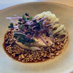 中国菜 柏ノ木 - ②前菜(岩手県十文字鶏のヨダレ鶏〜四川風ピリ辛ダレ)