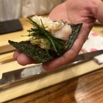 ときずし 山田 - 鯛の皮目を揚げた巻き