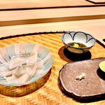 炎水 - 来ました！千葉 大原の鮑の薄造り　肝醤油　岩塩　酢橘で
