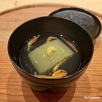 日本料理 新茶家 - 夕顔と干し海老の薄葛仕立て