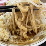 ラーメン もっけだの - 『ラーメンニンニク野菜マシマシ』の麺