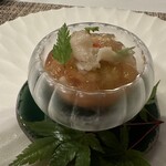 E.Bu.Ri.Ko - Potato Mousse with Shrimp Consommé Jelly