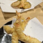 すずや - 海老天ぷらと、天ぷら盛り合わせ