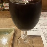 炭焼　きむら - ぶどうジュース。波なみ注いでくれました。