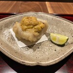 和食しんくろ - 山口県　萩　甘鯛天ぷら　北海道産　雲丹　酢橘