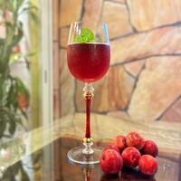 プラムの炭酸ジュース