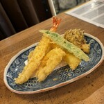 信州そば むらた - 天ザルの天ぷら