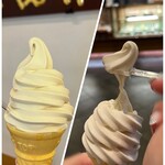 竹風堂　 - ほんのり黄色いソフトクリームをスプーンですくってみると…
ずっしりした重さを感じます(*´Д｀*)♪

口に含むと…うん！美味しい♡(*ﾟ∀ﾟ*)