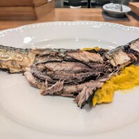 La Stalla - きちゃなくてスマンね。美味しかったですこの秋刀魚。かぼちゃのペーストと頭や肝の苦味が素晴らしく合います