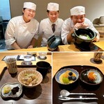 御料理 ふじ田 - お食事：鯛＆万願寺とうがらし
      、甘味：宮崎マンゴー、ブルーベリー、シャインマスカット、アングレーズソース、
      かぼちゃ＆クリームチーズ餡