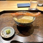 御料理 ふじ田 - お凌ぎ：銚子産金目鯛の松笠焼き、出汁茶漬け