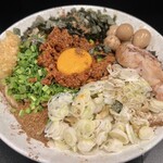 豚風。 - 限定『つめたいわん トマト』（1,400円）＋燻製うずら（150円）、ニンニク・ホアジャオ