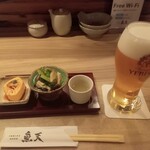 天婦羅と刺身 板前料理 魚天 - お通し三種