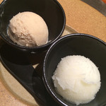 神楽坂 鉄板焼 中むら - 中むら特製　アールグレイのアイスクリーム＆レモンシャーベット