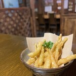 あらかきタコス - 島らっきょ天ぷら