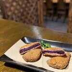 あらかきタコス - 紅芋コロッケ