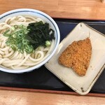 こがね製麺所 - ◆ かけうどん(中・2玉) ¥310- ※平日朝割
◆ 白身魚フライ ¥160-