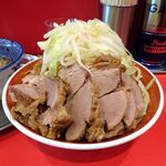 ラーメン タロー 五反田の陣 - つけ麺豚入り1,100円（野菜マシ、削り節）