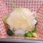 虎白 - 白エビと葱と茎山葵の梅酢ジュレ(2014-4)