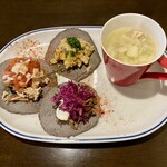 BARU 竹末 - 朝食セット タコス3種(800円)