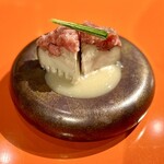 一石三鳥 別邸 - 前菜　本鮪敲き 天恵菇詰め