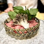 一石三鳥 別邸 - すき焼き 食材