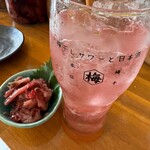 梅干しサワーと日本酒 - 