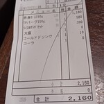 いきなりステーキ - 会計時のレシート