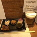 麹町いづみや しろ - 生ビール、[おつまみ：5品]