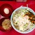 ラーメン二郎 - 料理写真:小ラーメン 生卵、甘～い脂、ピリ辛にらだれ ヤサイ、ニンニク、アブラ