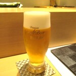 大宮 寿司 いし山 - 生ビール