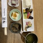 蕎仙 - 最初に出された小分け料理の数々