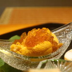 日本料理 幸庵 - 雲丹となめ茸 加減酢ジュレ掛け