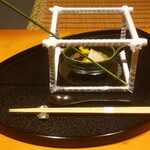 日本料理 幸庵 - 鮑、黒舞茸、栗の鮑の煮汁仕立て