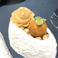 レストラン ローブ - イカのコロッケ、フォアグラのムース