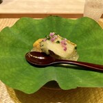 霞町 やまがみ - 蒸し鮑 雲丹