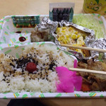 千葉県こども病院食堂 - 料理写真:昼間に予約しておけば夕方に受け取れるお弁当サービス。（少し食べてしまっています…）470円。