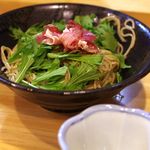 一夢庵 - 牡蠣油の混ぜ蕎麦