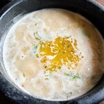 麺屋　たか - 追加注文した鶏白湯塩のつけ汁（税込200円）