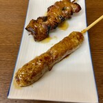 もつ焼 大喜 - 鴨つくねと特製ハラミ