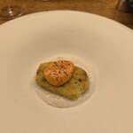 アッサンブラージュ カキモト - 枝豆コロッケ トマトソース