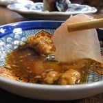 磯八 - 肝醤油で