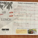 CHATONS - 卓上の本日のお薦め