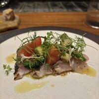 カウンターフレンチ霧島 - イサキ　夏野菜　実山椒のドレッシング