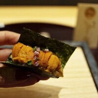 焼鳥 天赦 - 信玄鶏ささみ 雲丹ユッケ