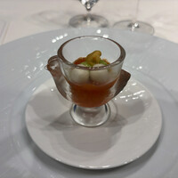 ソンブルイユ TOKYO - ①アミューズ：一口のお愉しみ　…　ガスパチョ