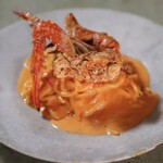 渡り蟹のトマトクリームパスタ