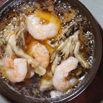 海老と舞茸の海老出汁アヒージョ