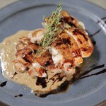 大山鶏のロースト　ポルチーニとトリュフのソース